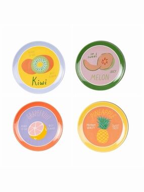 Target Fruit-Themed Decorative Plates - Grapefruit Kiwi Pineapple Melon